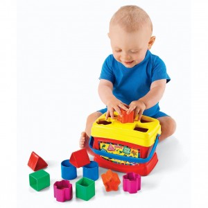 child playing with shapes